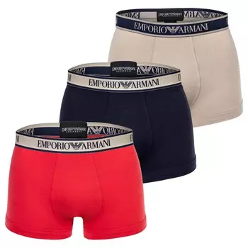 Трусы Emporio Armani Boxer shorts, цвет beige/marine blue/blood red