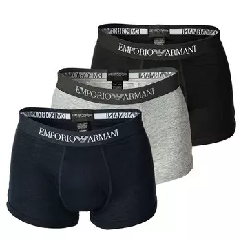 Трусы Emporio Armani Boxer shorts, цвет navy/mottled grey/black