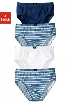 Трусы H.I.S (4 шт.), стильный микс в однотонную полоску, белый