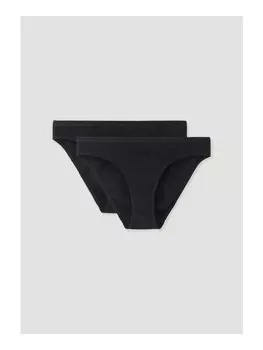 Трусы Hessnatur Slip Low Cut 2er Set PURE NATURE aus reiner Bio Baumwolle, черный