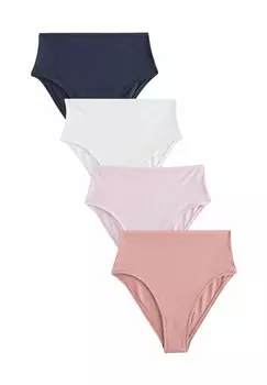 Трусы HIGH RISE HIGH LEG FIT -LOGO 4 PACK Next, цвет Navy Pink Cream