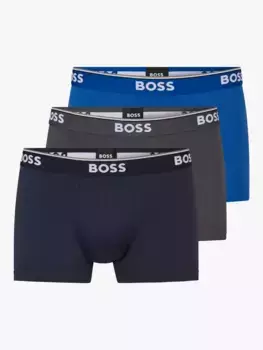 Трусы HUGO BOSS BOSS Power Cotton Logo Waistband 3 шт, цвет open blue