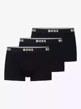 Трусы HUGO BOSS BOSS Power Cotton Logo Waistband 3 шт, черный