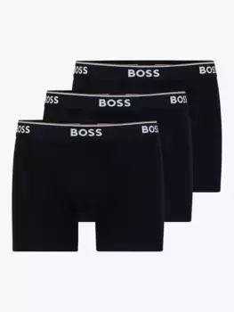 Трусы HUGO BOSS BOSS Power Cotton Logo Waistband 3 шт, черный