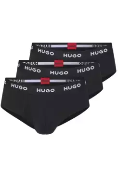 Трусы HUGO Underwear "HIPBRIEF TRIPLETPACK" (3 шт. в упаковке, 3 шт. в упаковке), с модным эластичным поясом с логотипом HUGO, черный
