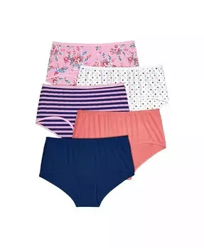 Трусы из эластичного хлопка больших размеров (5 шт.) Comfort Choice, мультиколор