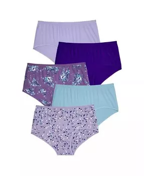 Трусы из эластичного хлопка больших размеров (5 шт.) Comfort Choice, мультиколор