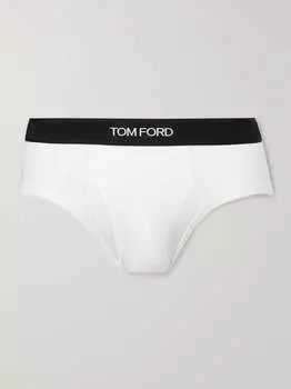 Трусы из эластичного хлопка и смеси модала TOM FORD, белый