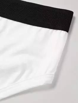 Трусы из эластичного хлопка и смеси модала TOM FORD, белый
