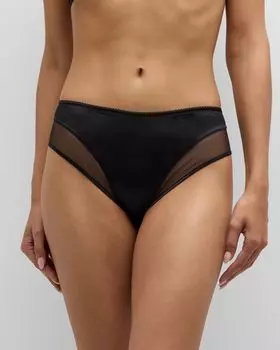 Трусы из атласа и сетки Dolce&Gabbana, цвет Black