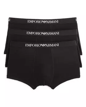 Трусы из чистого хлопка Emporio Armani — упаковка из 3 шт, черный