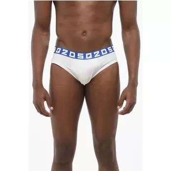 Трусы из хлопковой смеси с эластичным поясом с логотипом Dsquared2, White