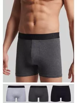 Трусы из смеси органического хлопка Superdry, черный/угольный/серый
