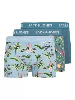 Трусы JACK & JONES Boxer shorts JACFlower BIRD, цвет smoke blue/light blue