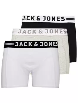Трусы JACK & JONES Boxer shorts Sense, цвет mottled grey/black/white