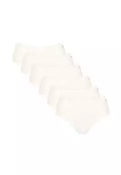 Трусы комплект из 6 шт. - повседневные хлопковые трусы средней длины 6 шт. эластичный хлопок Sloggi, белый