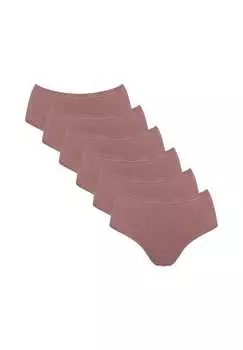Трусы комплект из 6 шт. - повседневные хлопковые трусы средней длины 6 шт. эластичный хлопок Sloggi, коричневый
