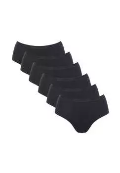 Трусы комплект из 6 шт. - повседневные хлопковые трусы средней длины 6 шт. эластичный хлопок Sloggi, черный