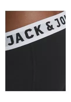 Трусы короткие Sense Trunks, 3 шт., пояс с логотипом, мужские JACK & JONES, черный
