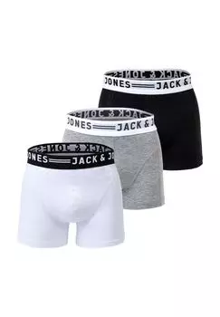 Трусы короткие Sense Trunks, 3 шт., пояс с логотипом, мужские JACK & JONES, цвет Light