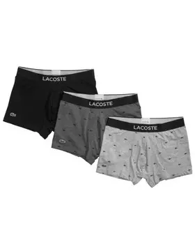 Трусы Lacoste 3-Pack Signature Trunks, цвет noir/bitume chine- argent