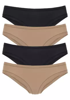 Трусы LASCANA Jazz Pants s, песочный, черный
