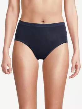 Трусы макси, 3 пары, в тонкую рубчику Con-Ta, синий