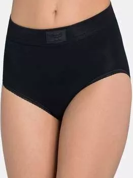 Трусы макси, 3 шт., двойные комфортные. Sloggi, черный