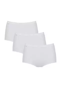 Трусы-макси Basic+, 3 шт., плоский шов, женские sloggi, белый