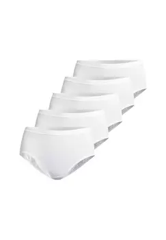 Трусы макси, набор из 5 шт в тонкую рубчик -con-ta-, белый