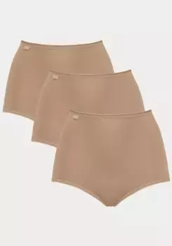 Трусы-макси sloggi "24/7 Cotton Maxi C3P" (3 шт. в упаковке), удобные трусы-макси из мягкого хлопка, бежевый