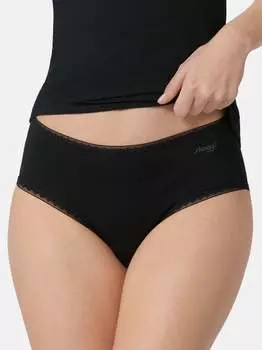 Трусы-Миди, 4 пары Sloggi, черный