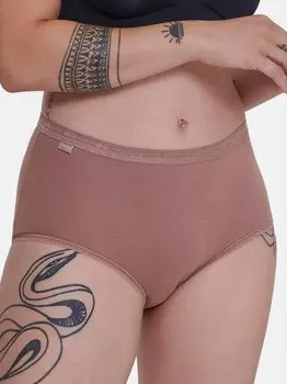 Трусы-Миди, 6 пар + Sloggi, коричневый