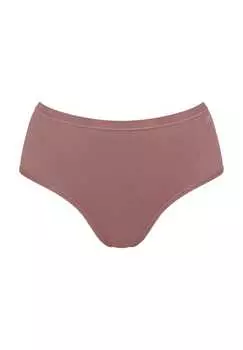 Трусы миди Go daily из хлопка комплект из 3 шт. эластичный пояс Sloggi, цвет cacao