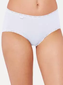 Трусы-Миди, комплект из 6 шт., хлопковое кружево 24/7. Sloggi, белый