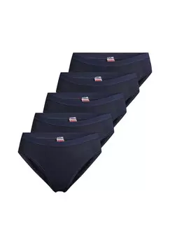 Трусы миди, набор из 5 шт в тонкую рубчик -con-ta-, морской