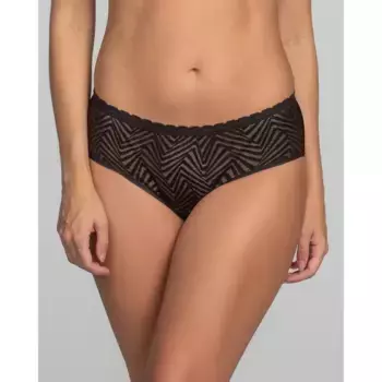 Трусы миди с графическим кружевом Playtex, чёрный