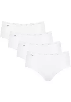 Трусы миди sloggi "Basic+ Midi 4P" (4 шт. в упаковке), с тонким кружевным краем, белый
