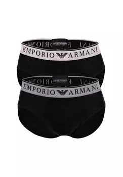 Трусы мужские, 2 шт. - ENDURANCE, трусы, хлопок стрейч, логотип EMPORIO ARMANI, черный