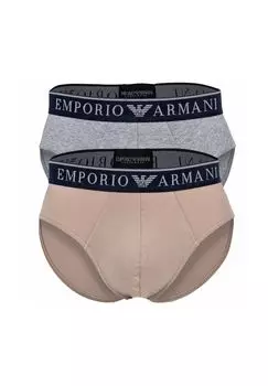 Трусы мужские, 2 шт. - ENDURANCE, трусы, хлопок стрейч, логотип EMPORIO ARMANI, цвет Beige Grau