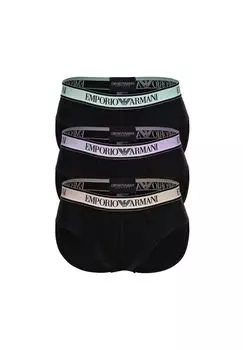 Трусы мужские, 3 шт. в упаковке - CORE LOGOBAND, трусы, хлопок стрейч EMPORIO ARMANI, черный