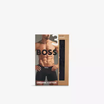 Трусы мужские боксеры Boss one x David Beckham из хлопка с эластаном 3 шт, черный