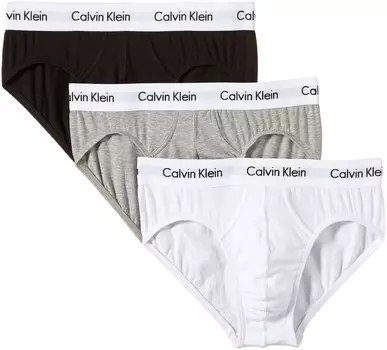 Трусы мужские Calvin Klein Underwear брифы хлопковые 3 шт, мультиколор
