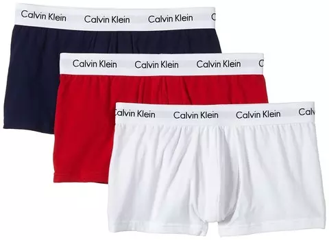 Трусы мужские Calvin Klein Underwear транки 3 шт, мультиколор