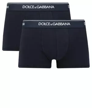 Трусы мужские Dolce Gabbana боксеры с логотипом бренда 2 шт, синий