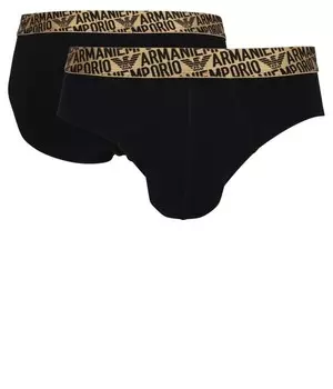 Трусы мужские Emporio Armani с логотипом 2 шт, черный