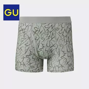 Трусы мужские GU Style-Dry с принтом, черный