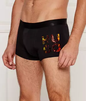 Трусы мужские Hugo Bodywear Иридиум боксеры с фирменным принтом, черный