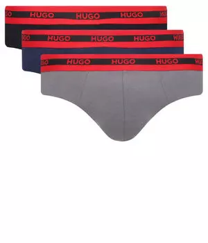 Трусы мужские Hugo Bodywear с контрастной резинкой, черный/серый