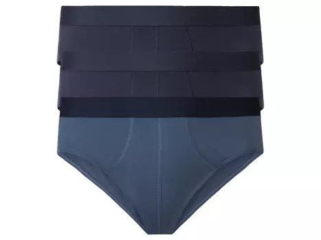 Трусы мужские Livergy, 3 шт., с высоким содержанием хлопка, темно-синий/темно-синий